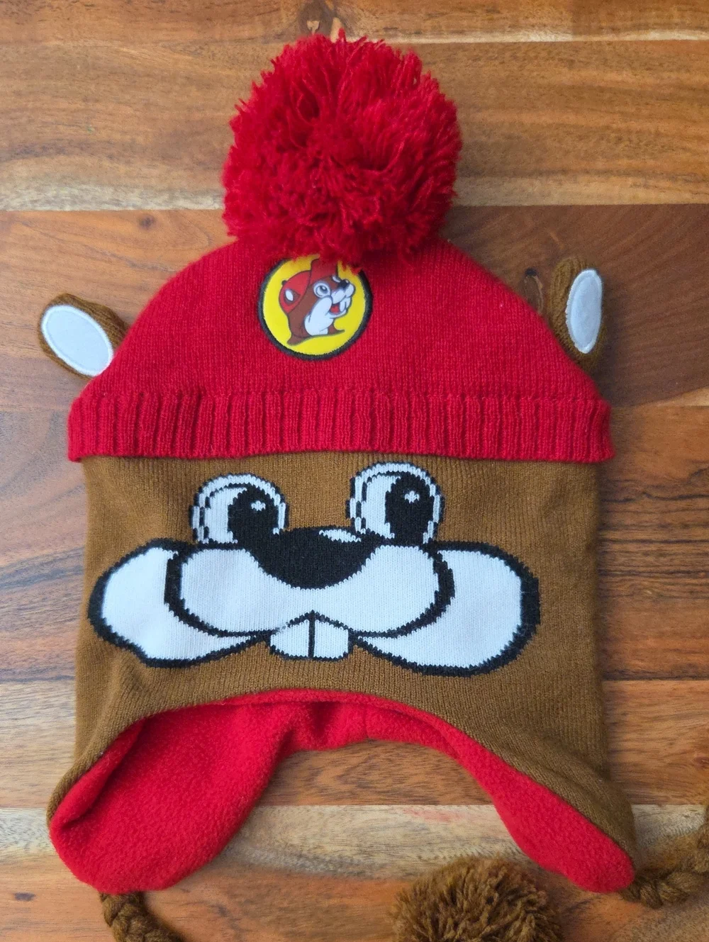 Buc-ee's Beaver Pom Pom Earflap Hat
